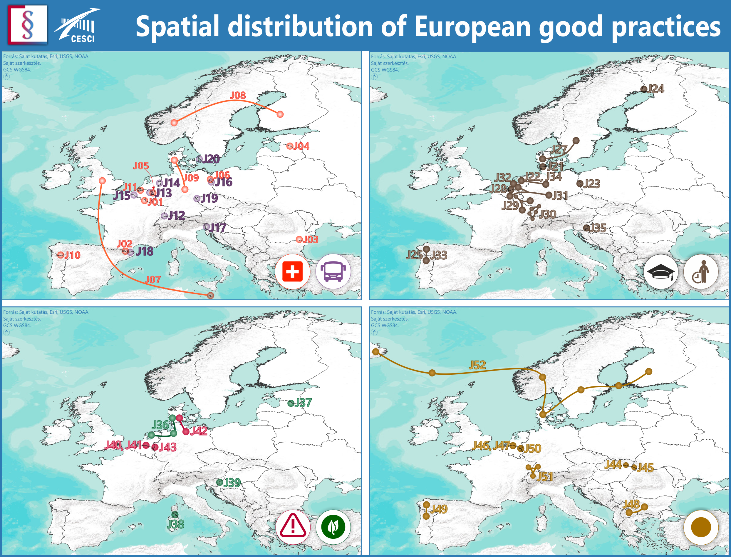 Spatial distribution of European good practices